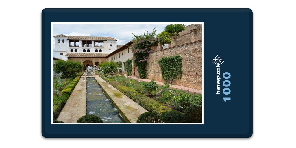 hansepuzzle 19380 - Alhambra Puzzle, 1000 Teile, Gebäude, 60,0 x 46,0cm mit hochwertiger Aufbewahrung, Kartonbox und wiederverschließbarem Beutel