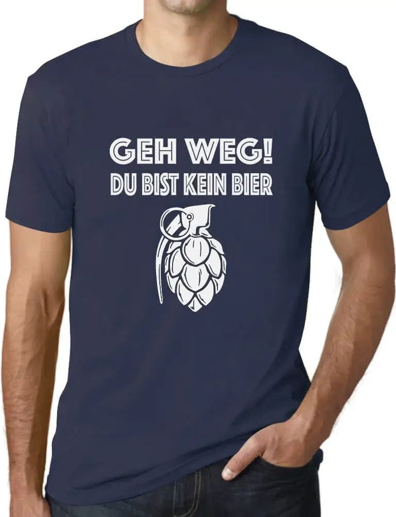 Herren Grafik T-Shirt Geh Weg Du Bist Kein Bier Öko-Verantwortlich Vintage Jahrgang Kurzarm Lustige Druck Geburtstag Geschenk Mann
