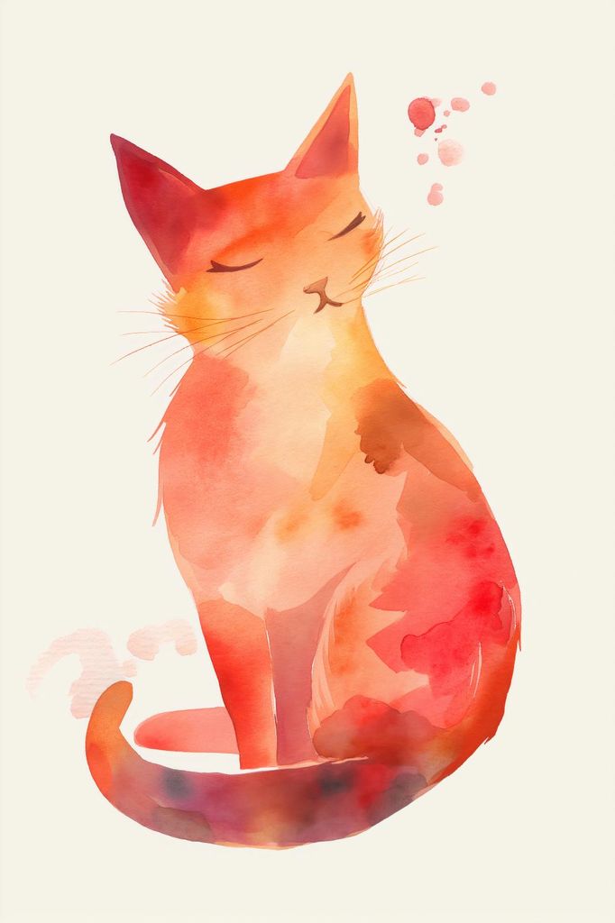 Plakat 40x60cm Aquarell Katze