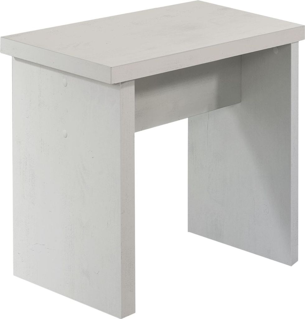FURNARO Bank Sitzbank Sitzhocker B/H/T: 45x47x37 cm, Farbe:Eiche geweißt