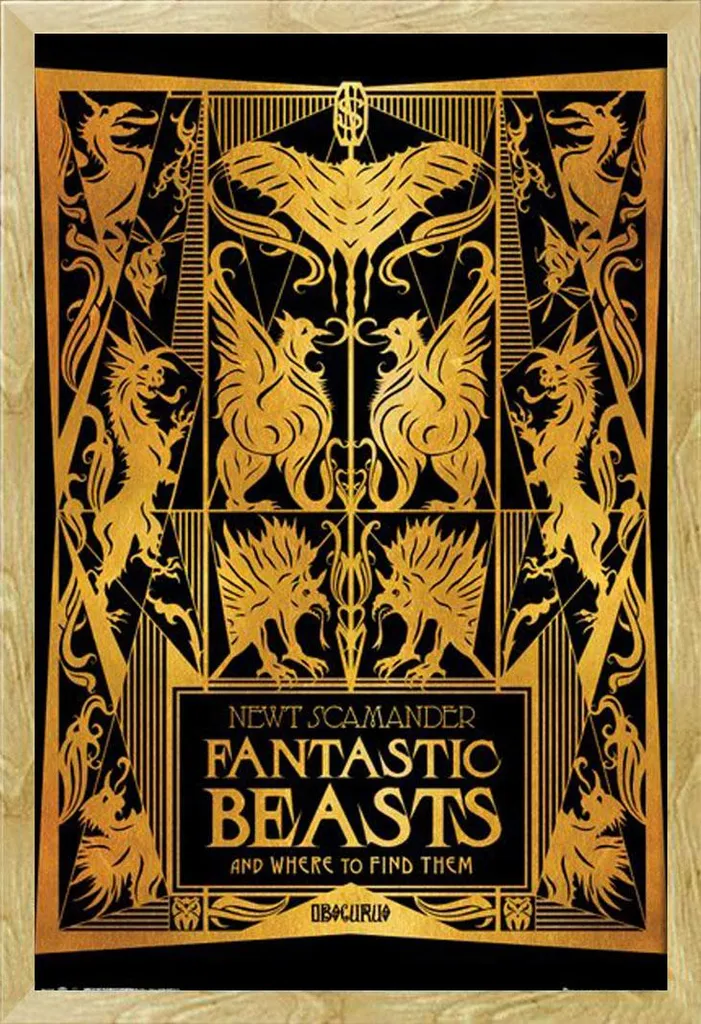 Poster Animali Fantastici 2 con Cornice Shinsuke® Maxi Faggio 61x91,5
