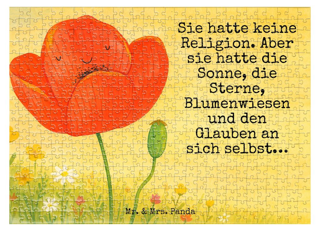 Mr. & Mrs. Panda Puzzle Blume Mohnblume Design 551 Teile - Weiß - Geschenk, Respekt, Motivation, 1500, Religion, Garten, 1000, 2000, Legespiel, Mo...