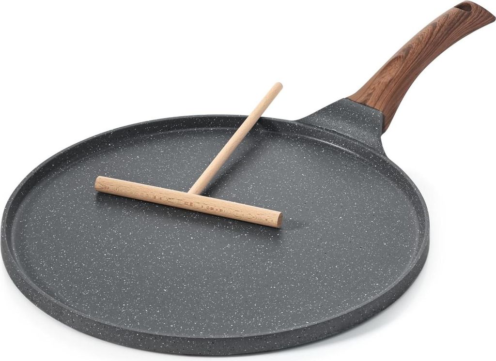 26 cm Crêpepfanne mit Schweizer Granit-Antihaftbeschichtung und ergonomischem - Geeignet für Induktion -
