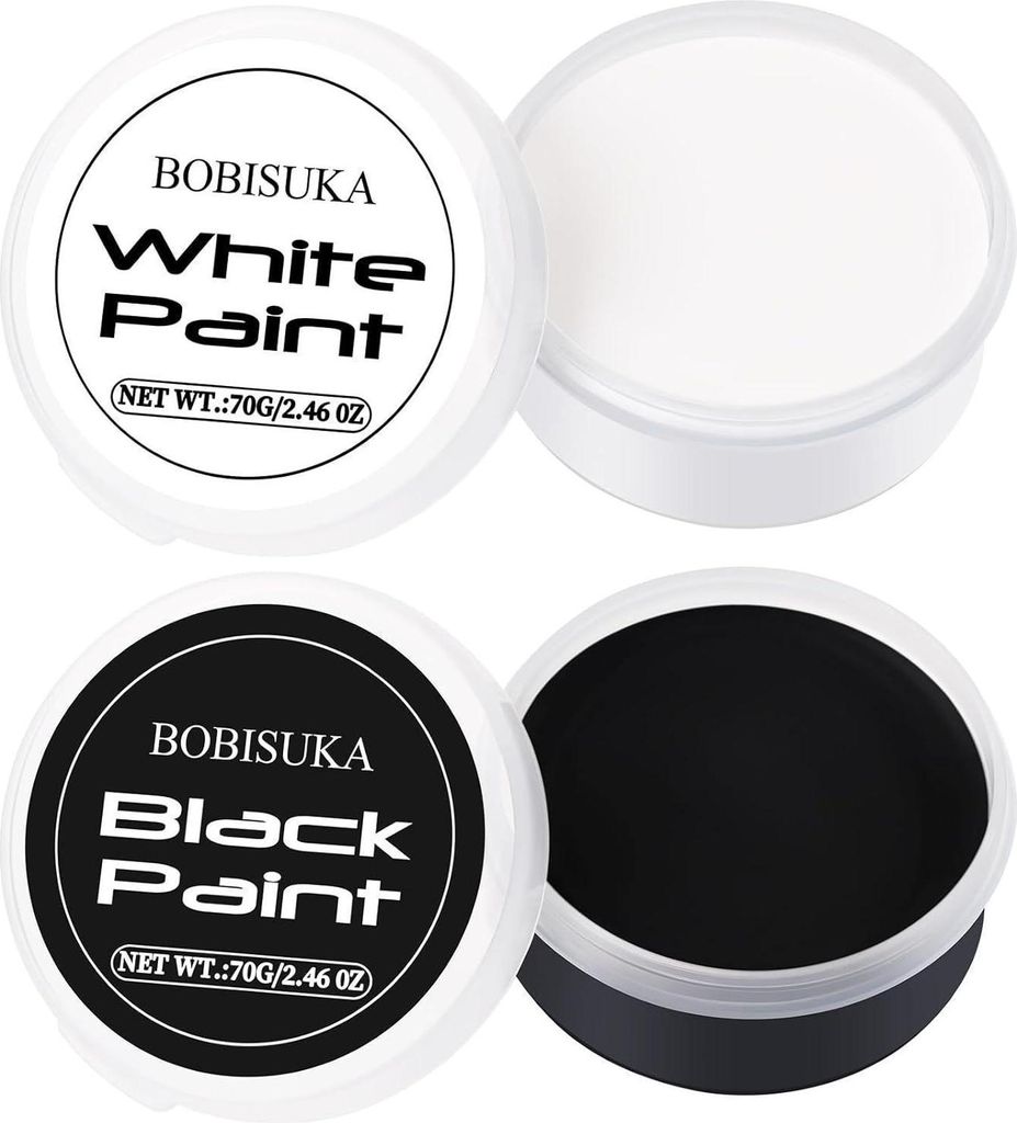 BOBISUKA Körperfarben Schwarz und Weiß, Kinderschminke Set Produktbild 