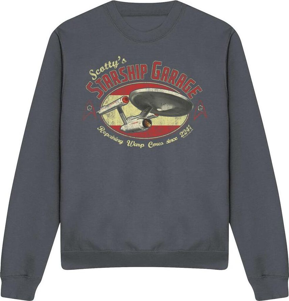 Star Trek - "Scotty's Garage" Sweatshirt für Herren/Damen Uni TV11408 (S) (Holzkohle)