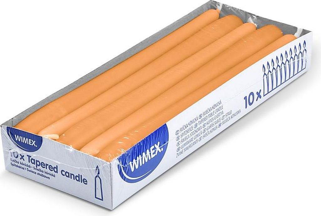 10 świec stożkowych pomarańczowych 23,5 x 245 mm Zdjęcie produktu 