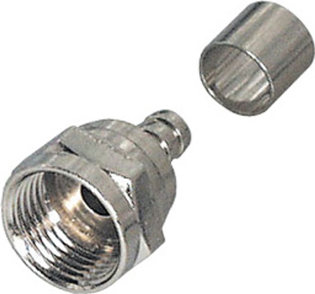 Transmedia F-Stecker, Crimp-Typ; mit losem Crimpring, für Kabel-Ø: 5,0 mm, FF 5 C