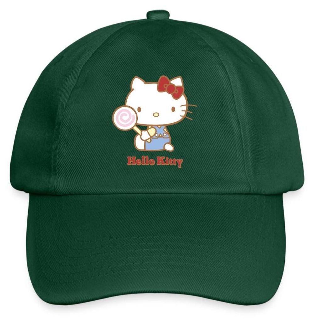 Spreadshirt Hello Kitty Mit Lollipop Baseballkappe, One size, Flaschengrün