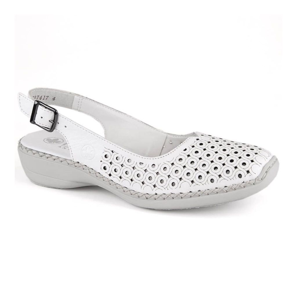 Rieker Damen Klassische Sandalen 41350-80 Farbe: Weiß Größe: 39