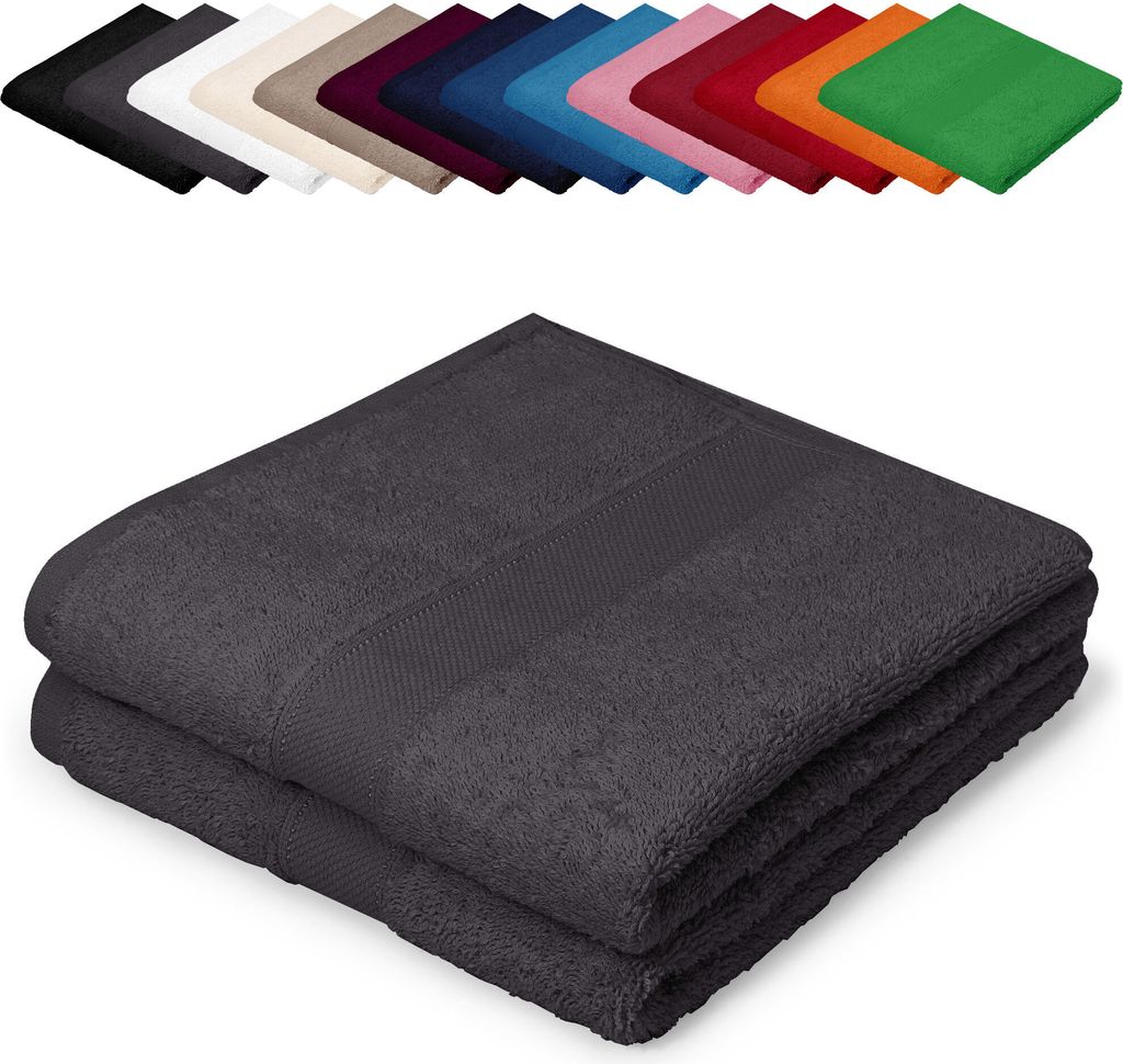 DOPPELPACK Gästetücher 30x50 cm Gästehandtücher Kinderhandtücher Babyhandtücher 100% Baumwolle, Farbe: Grau