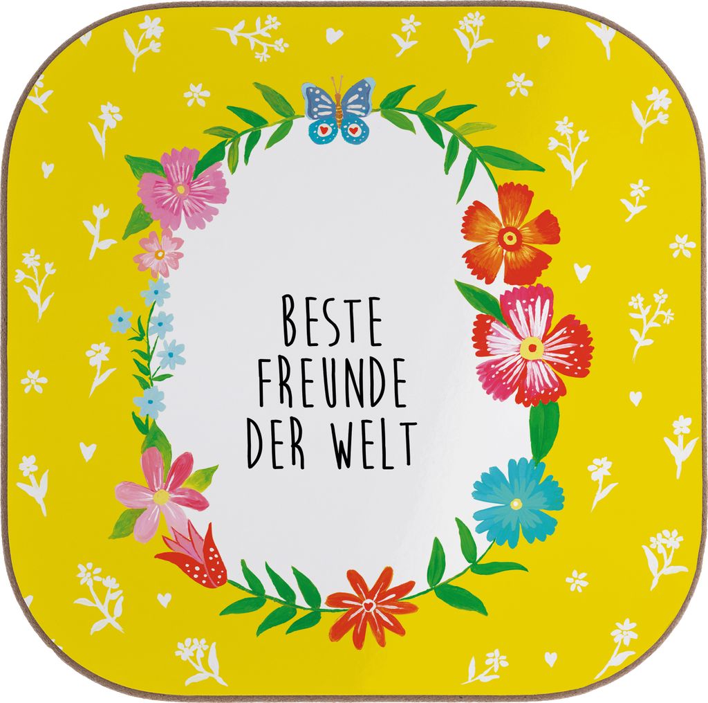 Mr. & Mrs. Panda Untersetzer für Gläser Freunde - Weiß - Geschenk, Freund, bff, Tasse, bieruntersetzer, best friends, Tischuntersetzer, Tischsch...