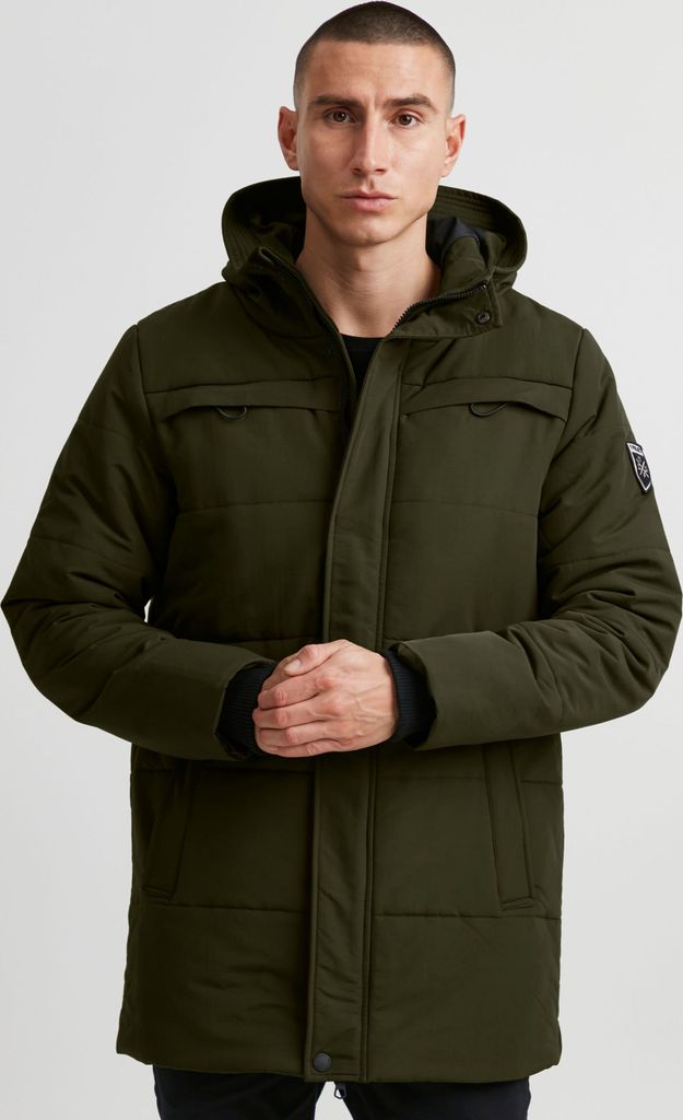 11 Project PRBraga Herren Winterparka Parka Winterjacke gefüttert mit hochabschließendem Kragen