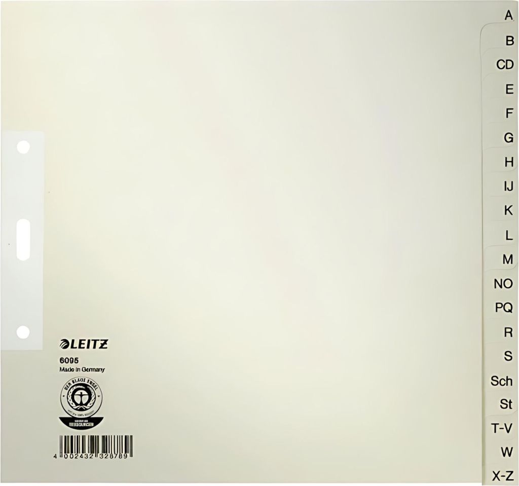LEITZ Tauenpapier Register A-Z A4 halbe Höhe 20-teilig Produktbild 