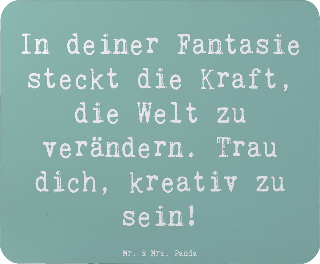 Mr. & Mrs. Panda Mauspad Spruch Die Freude an der Kreativität entdecken - Meeresbrise - Geschenk, Zuversicht, mousematte, Mousepad, Entdeckungsrei...