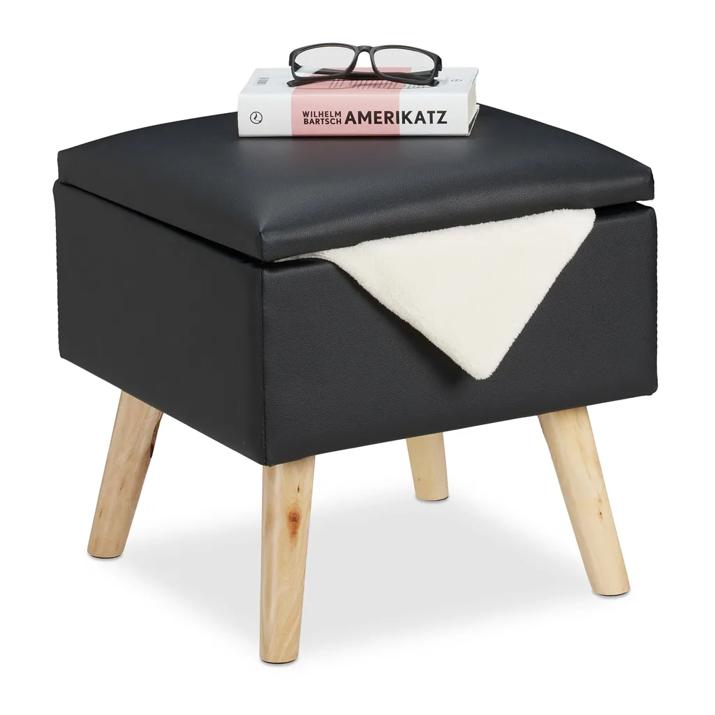 Sgabello con contenitore RD29604, nero