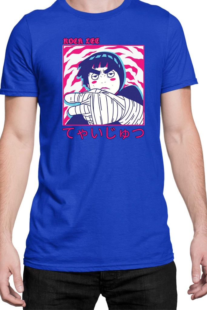 Herren T-Shirt Naruto Rock Lee 02, Man XL / Blau
