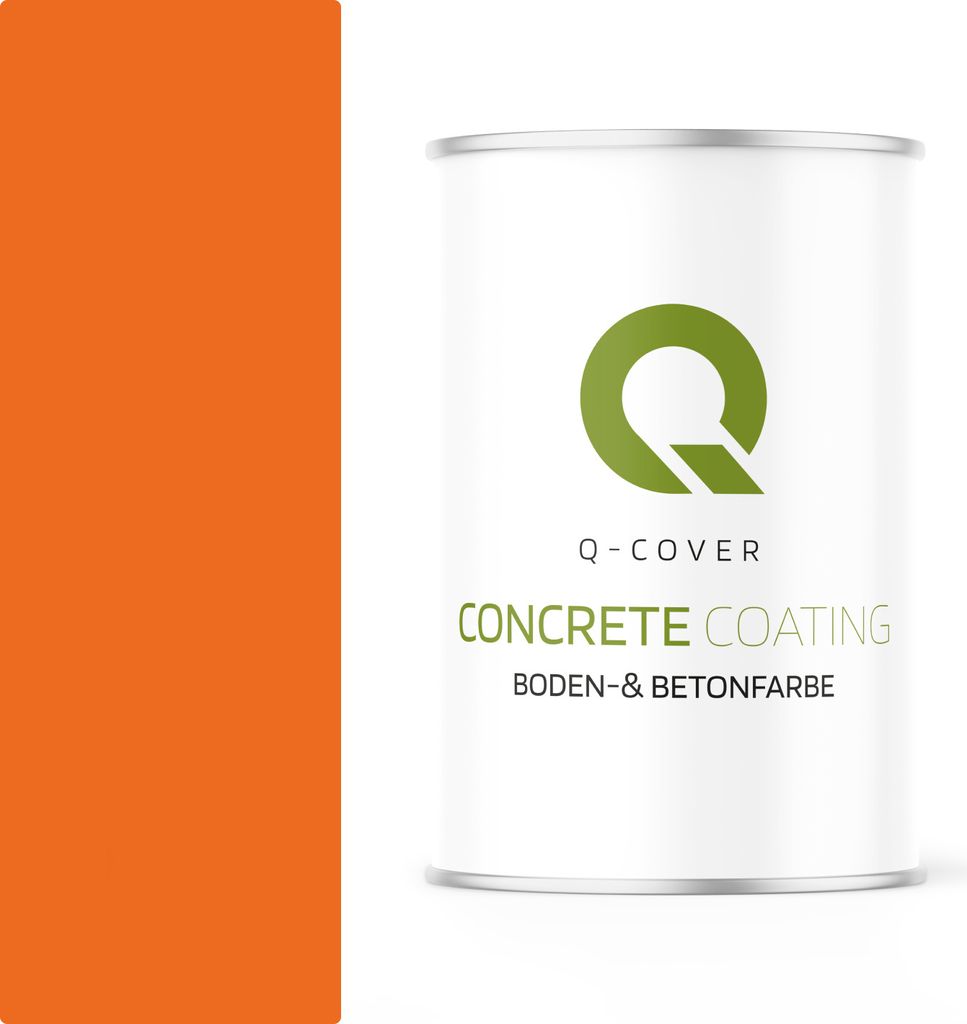 Bodenfarbe | Betonfarbe | Garagenboden | Bodenbeschichtung für Innen | Kellerfarbe Fußbodenfarbe Orange 0,9L