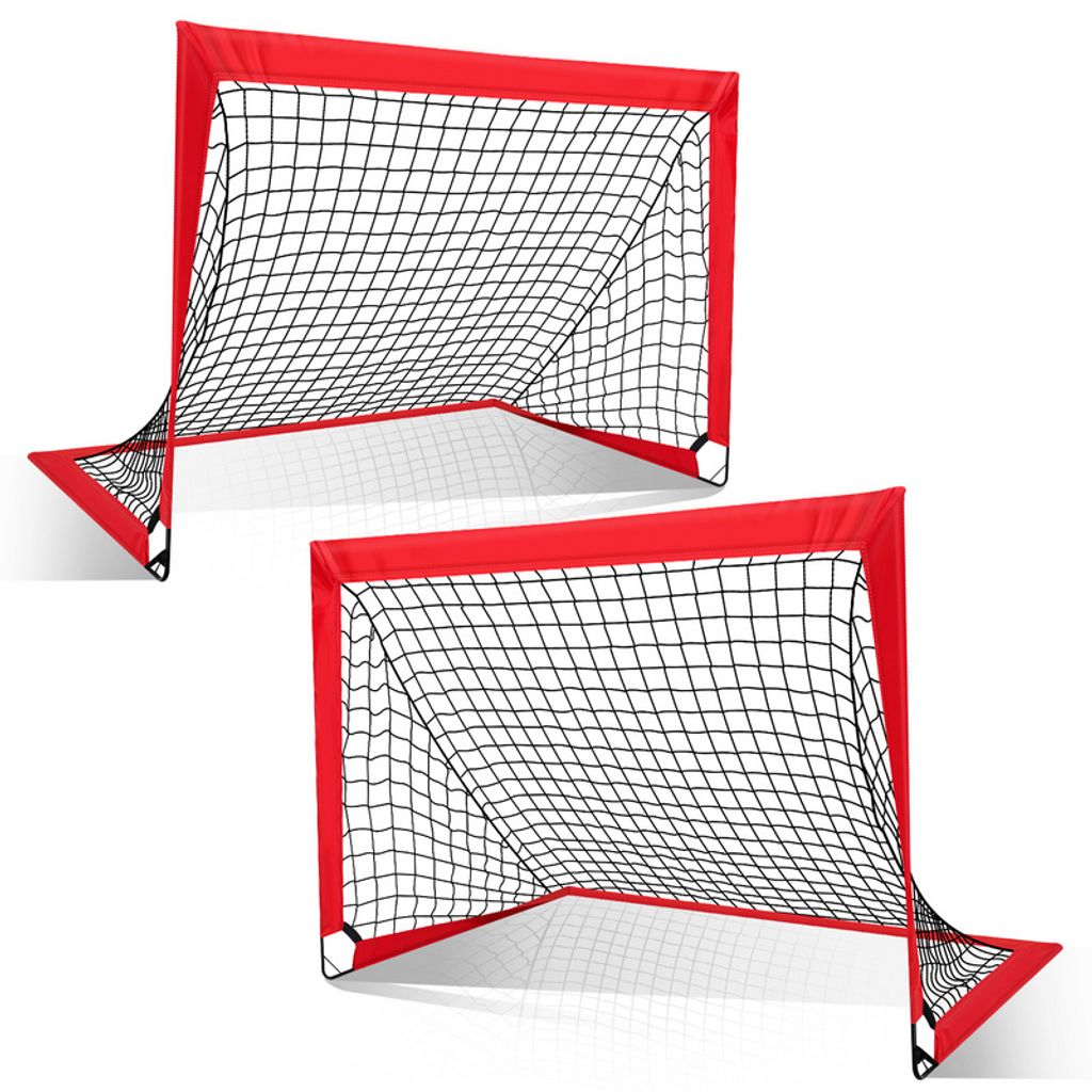 Jiubiaz Fußballtor Faltbares 2er Set, Tragbares Fußballnetz Mini Fußball Tor für Kinder 120 x 90 x 90 cm