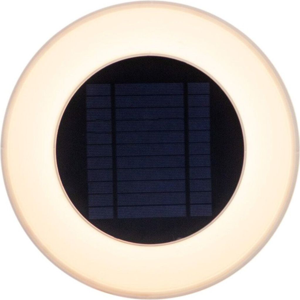 LED Wandleuchte außen Solar Ø 39 cm rund IP65 3500 K 200 lm mit Fernbedienung Modern Solarlampe Garten Terrasse