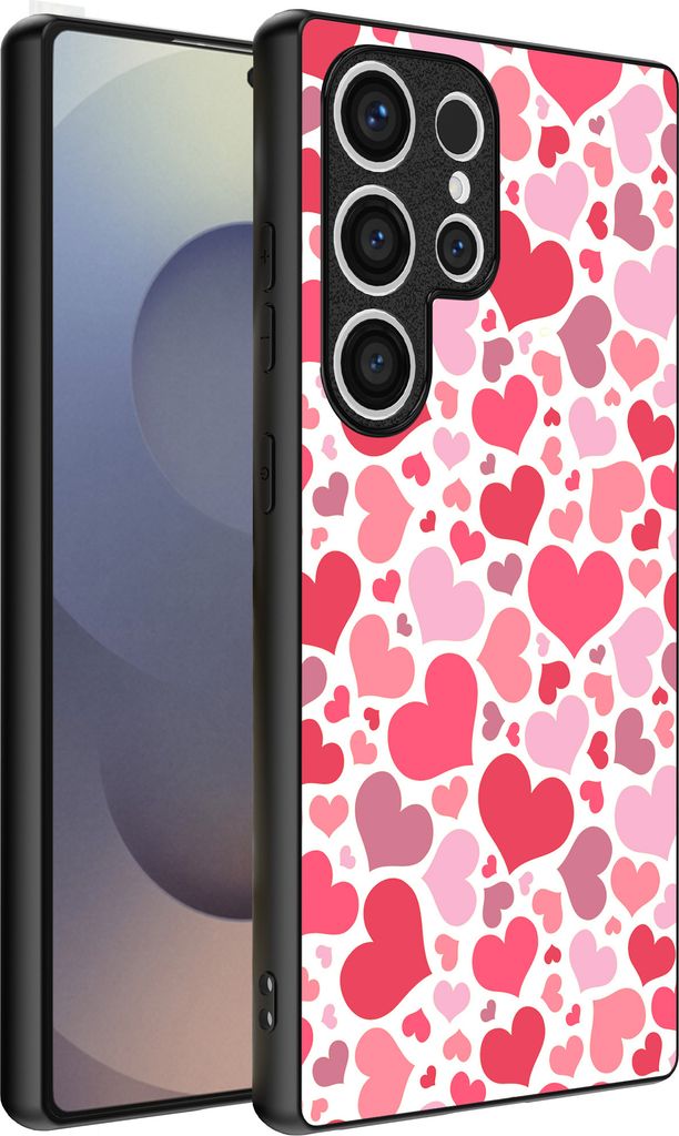 Smartphonica Telefon Fall geeignet für Samsung Galaxy S25 Ultra mit Herzen drucken - Herzen Design TPU Backcover Fall - Kinder Fall mit Herzen Design