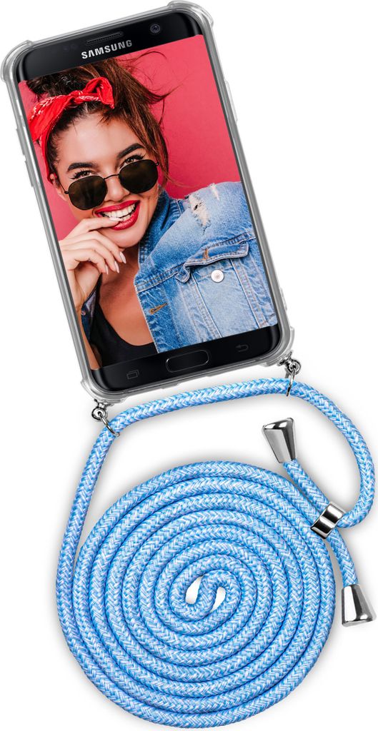 TWIST-Case + TWIST-Cord für Samsung Galaxy S7 Edge, Farbe:Chilly Jeans (Silber)