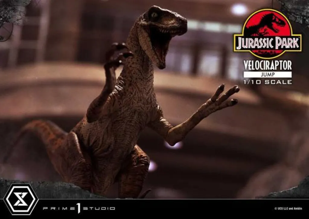 Statue Velociraptor deco geek pour vitrine Jurassic Park 1/10 21cm - 26