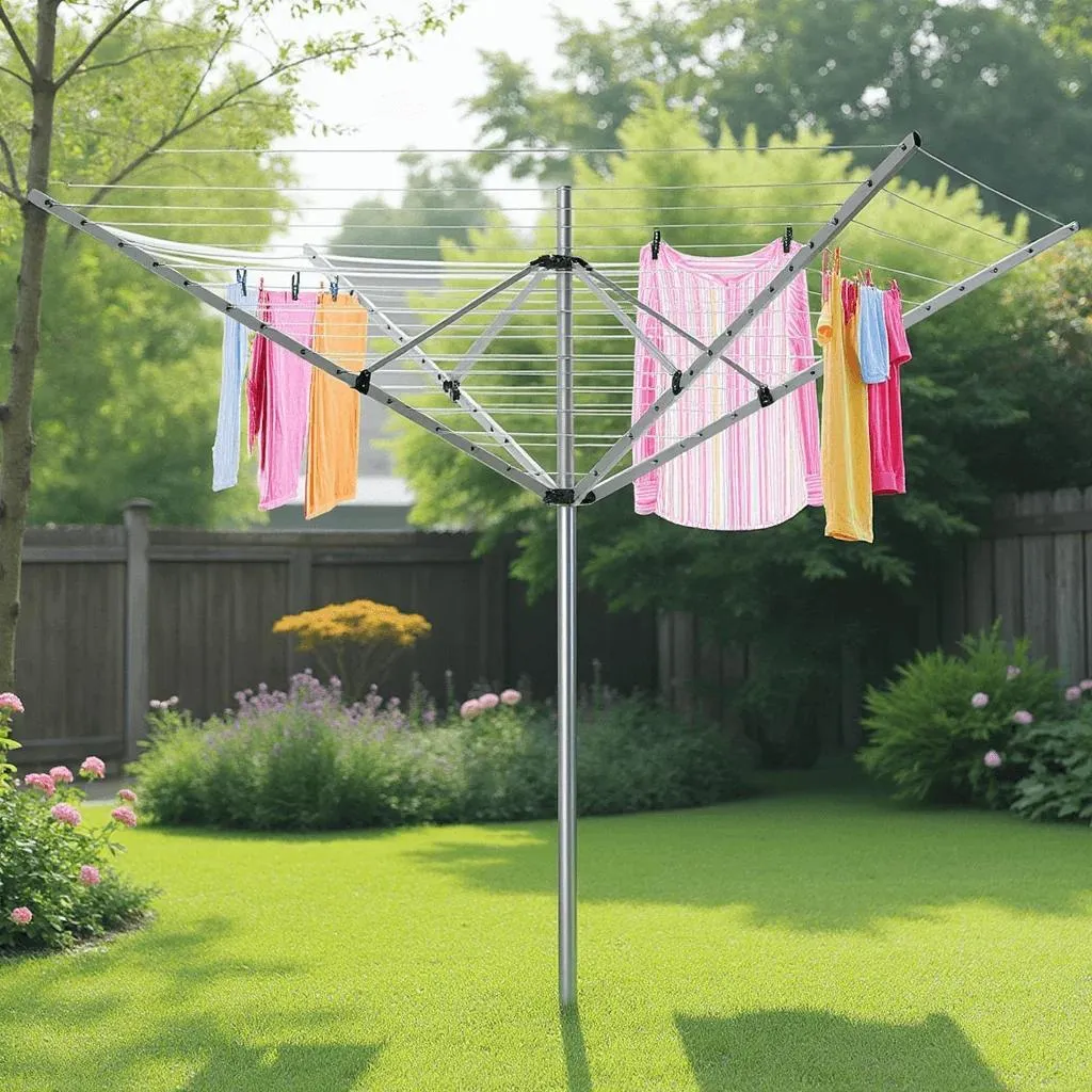 Séchoir rotatif 180 cm pliable - Structure robuste P12 haute qualité - 4