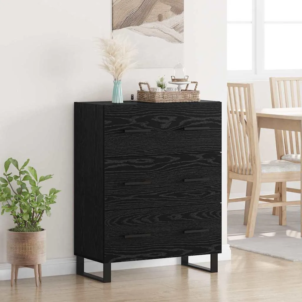 vidaXL Credenza Rovere Nero 69,5x34x90 cm - Mobile Buffet Salvaspazio