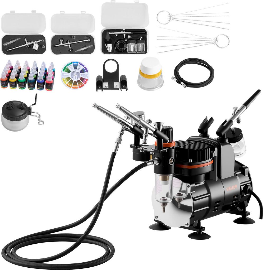 VEVOR Set aerografo 1/6 PS con compressore d'aria, 3 Immagine del prodotto 