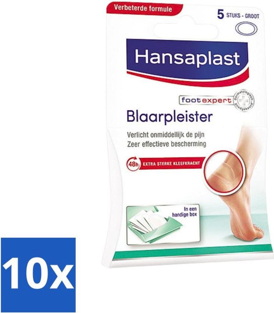 Hansaplast - Blasenpflaster - Fußpflege - Anti Blasen - Wasserfest - Großes Pflaster - Inselpflaster - Groß L - 5 Pflaster - Vorteilspack - 10 S...