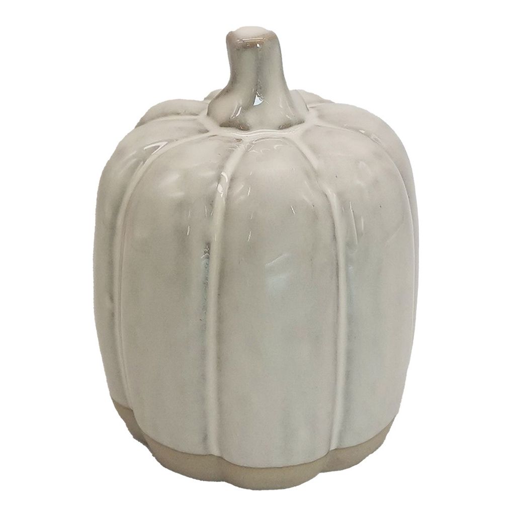 Clayre & Eef Dekoration Kürbis 12 cm Beige Porzellan