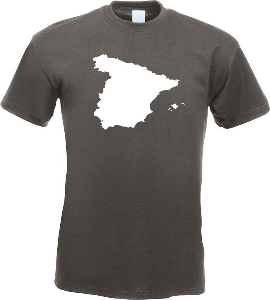 Kiwistar - T-Shirt - Graphit - Spanien Umriss Kontur Herren Funshirt Bedruckt Design Sprüche Spruch Motive - mit Motiv Bedruckt - Funshirt Design ...