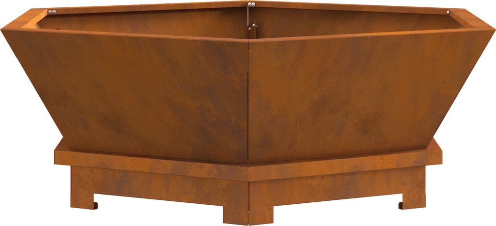 Möbel Feuerstelle Sechseckig 75x75x28 cm Cortenstahl - Feuerkörbe & - schalen Neu45637