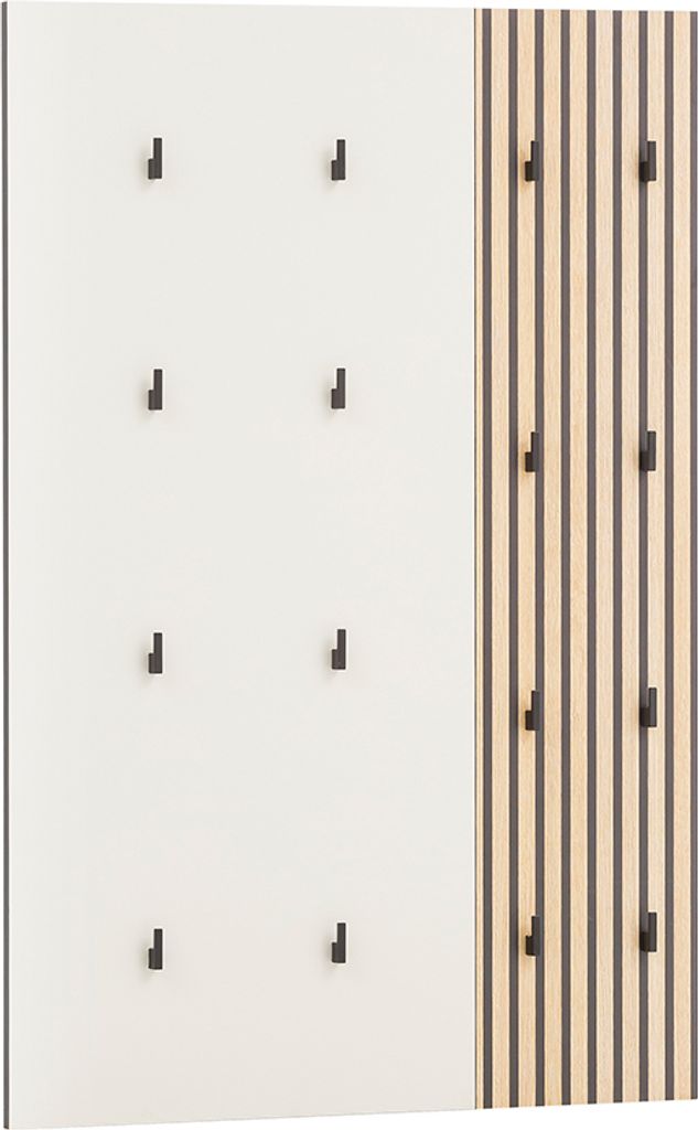 Garderobenpaneel modern in beige mit Eiche Natur Produktbild 