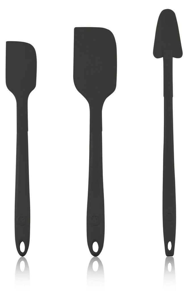 3-teiliges Teigschaber-Set (groß und mittel) | Hochwertiges Silikon | Hitzebeständig | Spülmaschinenfest | Anthrazit