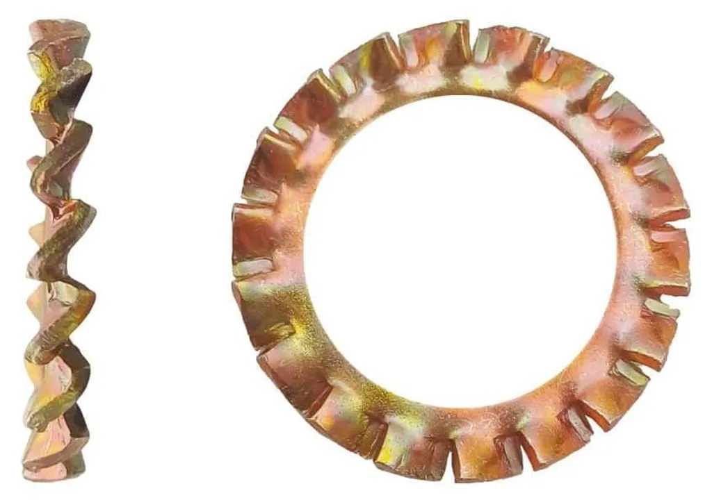 Rondelles à denture extérieure M12 DIN 6798A en acier zingué jaune