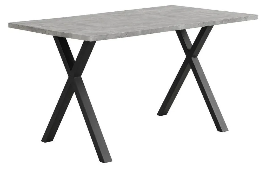Table à manger rectangulaire 140x80x76 cm, design gris et noir - Loft