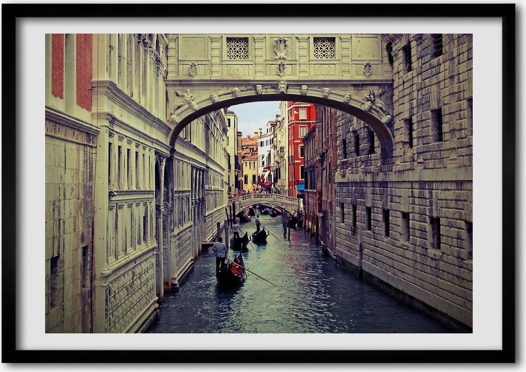 Bild - Bilder - Bilderrahmen - 70 cm x 50 cm - MDF-Rahmen, Wandkunst Venedig, Italien
