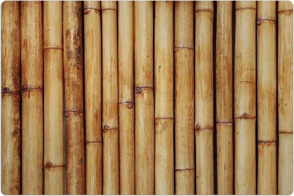 Küchenmatte 140x210 cm Vinylmatte Bodenmatte Dekoration - Natürlich Bambus Zaun