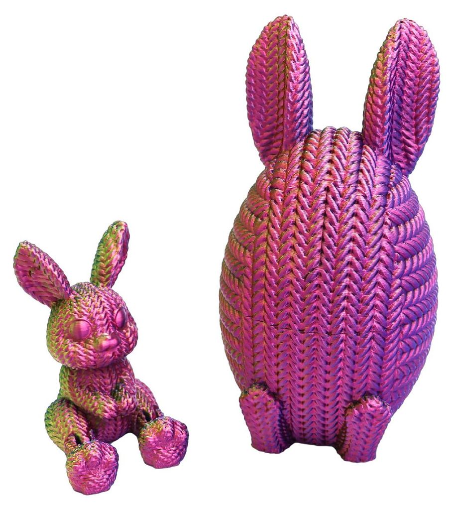 2 Stück 3D-gedruckte Ostereier mit Hasenfüllung, vorgefüllte Ostereier für Osternest-Füllung, Frühlingsparty-Dekoration