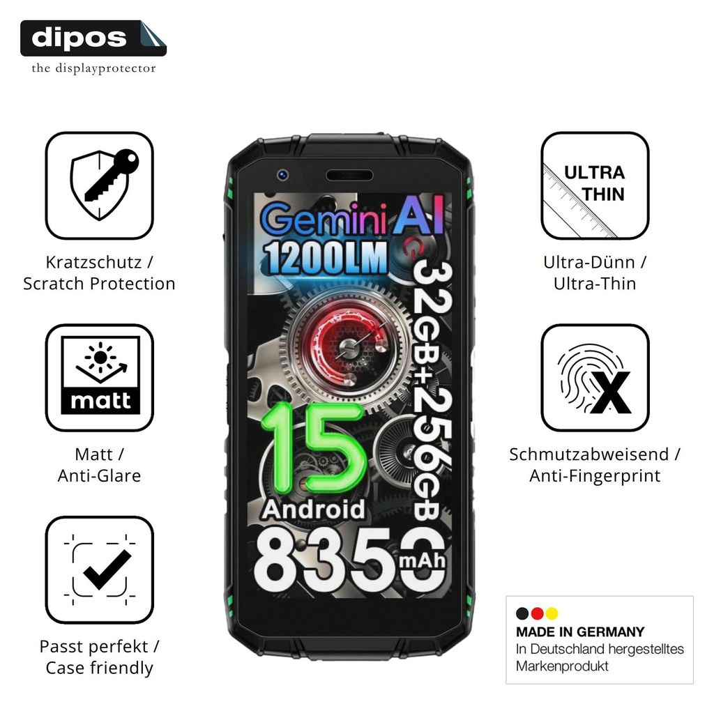 4x Schutzfolie für DOOGEE Fire 3 Max matt Displayschutzfolie Folie Display Schutz dipos