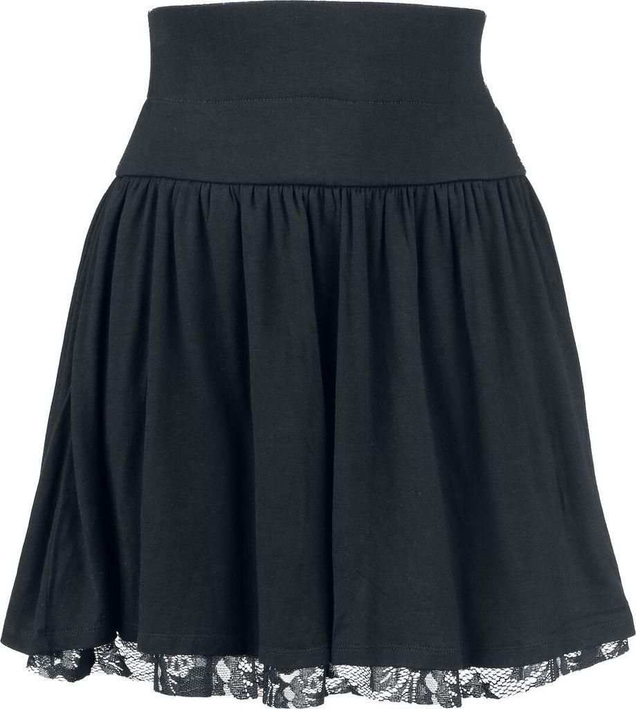 Rotterdamned Kurzer Rock Damen Floral Lace Skirt schwarz S