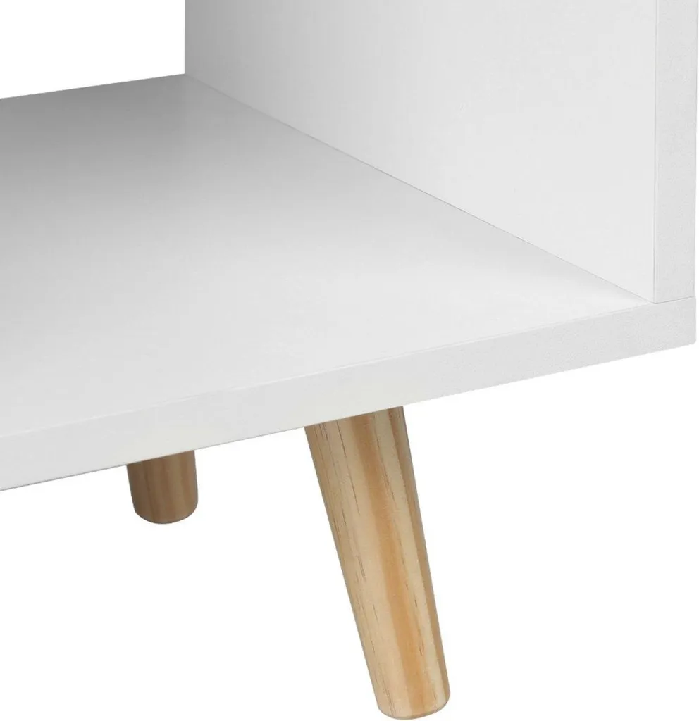 Bolt Edge Bibliothèque Blanche - 5 Compartiments en Bois sur Pieds