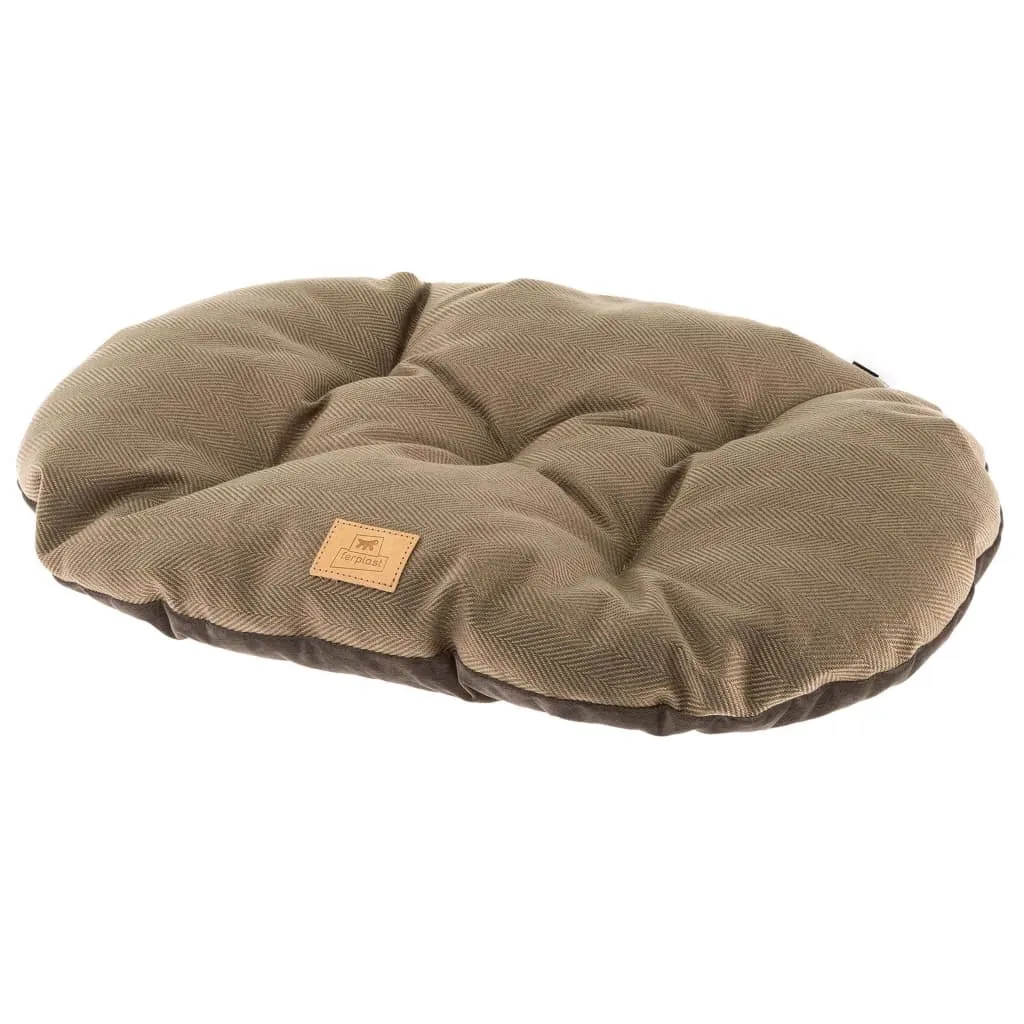 Couchage Moelleux Stuart 65/6 Ferplast - Coussin Ovale Brun Résistant