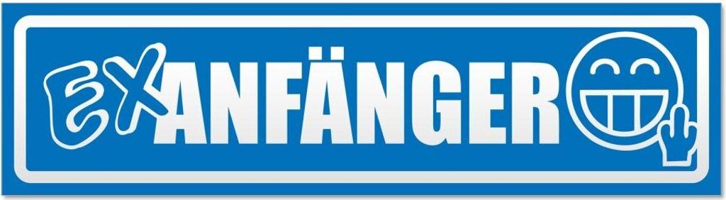 Kiwistar Ex Anfänger invertiert Magnetschild Schild magnetisch - 60cm Blau - Magnetfolie für Auto PKW Kfz