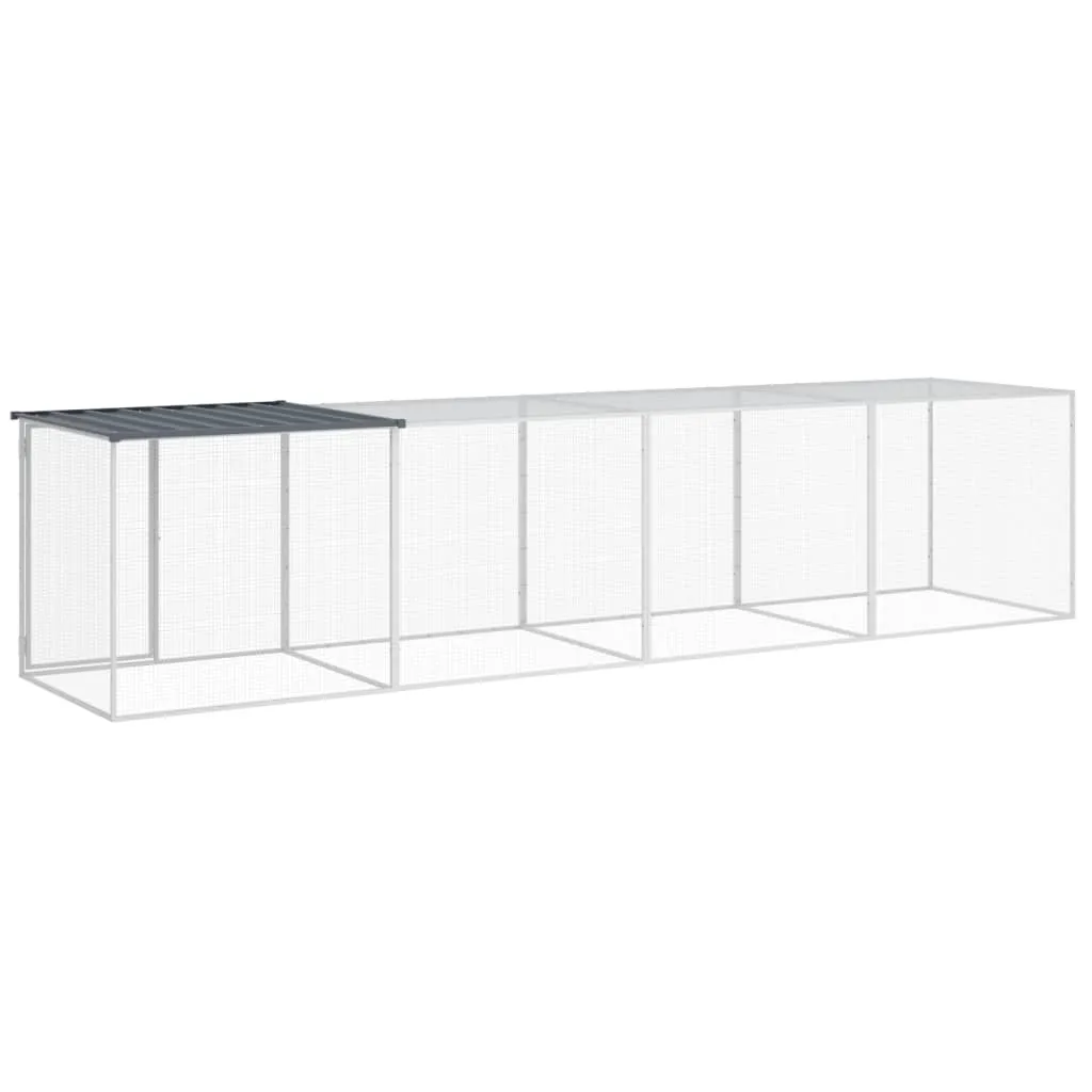 Cage à Poules Acier Galvanisé Anthracite 4m - Toit de Protection
