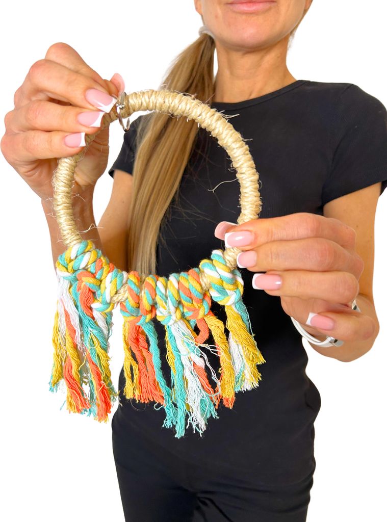 Bunte Baumwoll Schaukel für Papageien S/M | Naturmaterialien | Spielzeug für Vögel