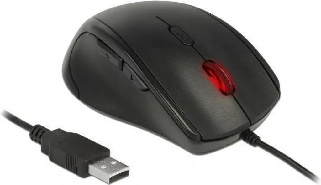 Souris Gauchers Delock Filaire - Fini les Douleurs avec 5 Boutons USB