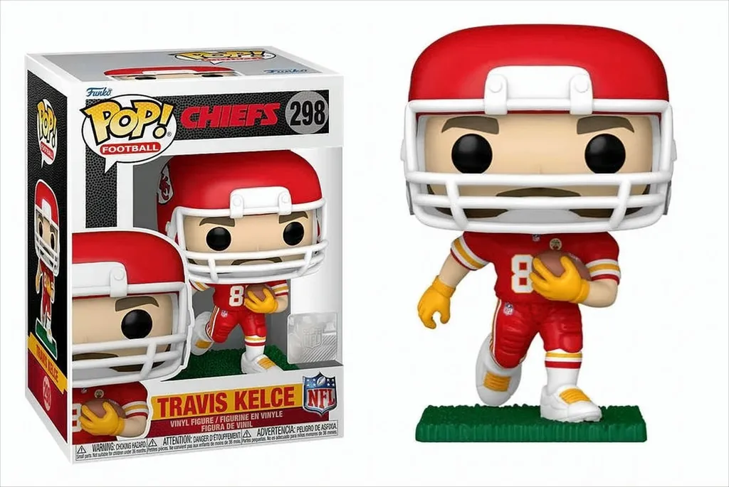 Figurine Pop Travis Kelce 298 pour décorer votre bureau de fan de NFL