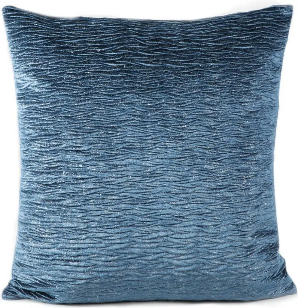 HOMESCAPES Copricuscino 45x45 Cm In Cotone Blu Navy - Fodera Con Cerniera Invisibile, Lavabile In Lavatrice